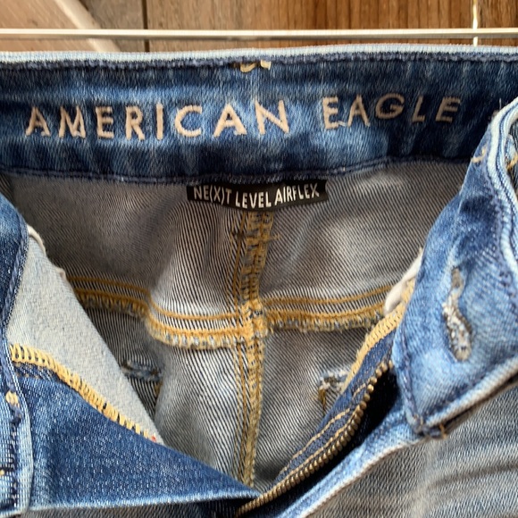 American Eagle light blue distressed “next level airflex” slim jeans - Picture 5 of 9